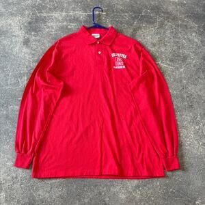 Vintage Culpepper Polo Shirt Mens XL USA Red Long Sleeve Dry Goods Mercantile